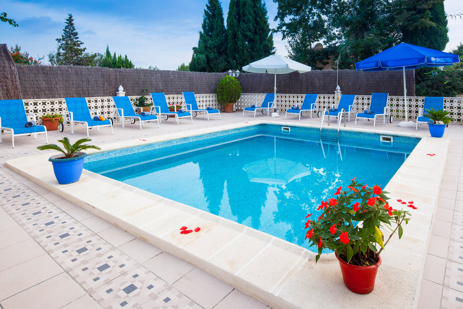 Pool zone in a rental house of Ibiza